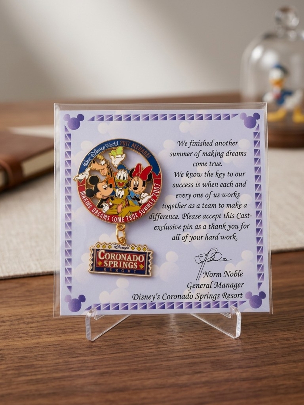 Disney Coronado Springs Resort Cast Pin – Purple, Red & Gold Enamel